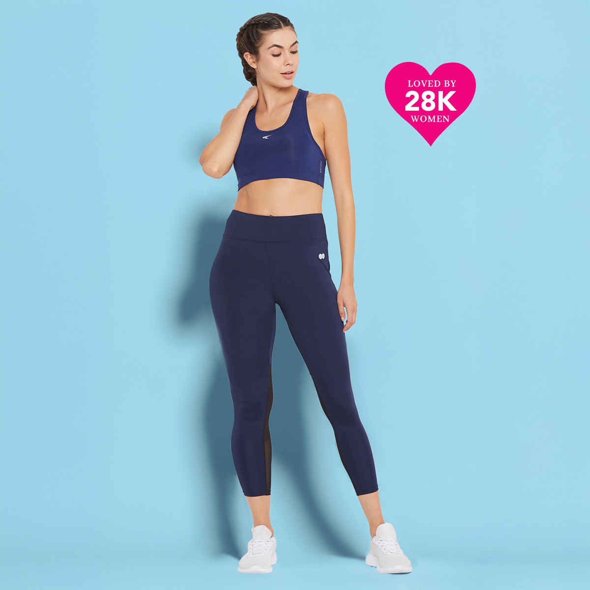 Clovia Activewear Ankle Length Tights | Blue | XL