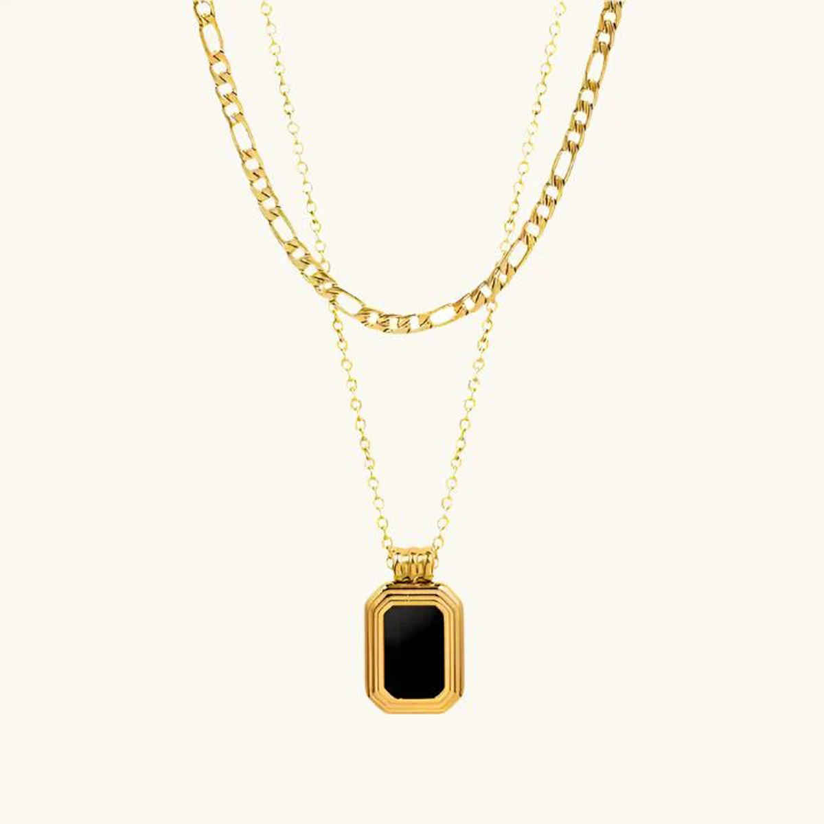 ZAISHA 18K Gold Plated Black Onyx Multilayer Necklace | Birthday | Anniversary | Valentines gift