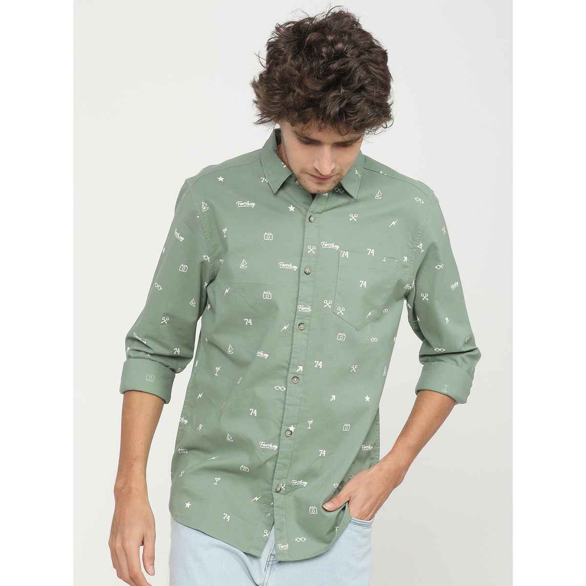 Ketch Men Slim Fit Printed Casual Shirt | Multicolor | S