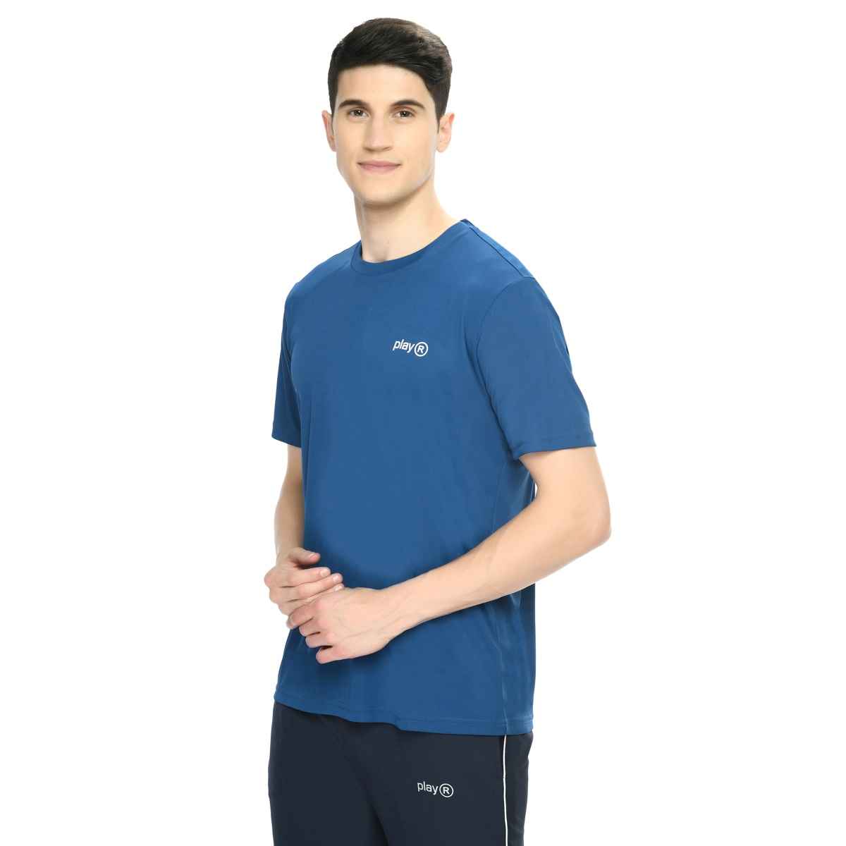 Playr Men's Adult Running Core Run Tee Polyester for All Season | Teal | M