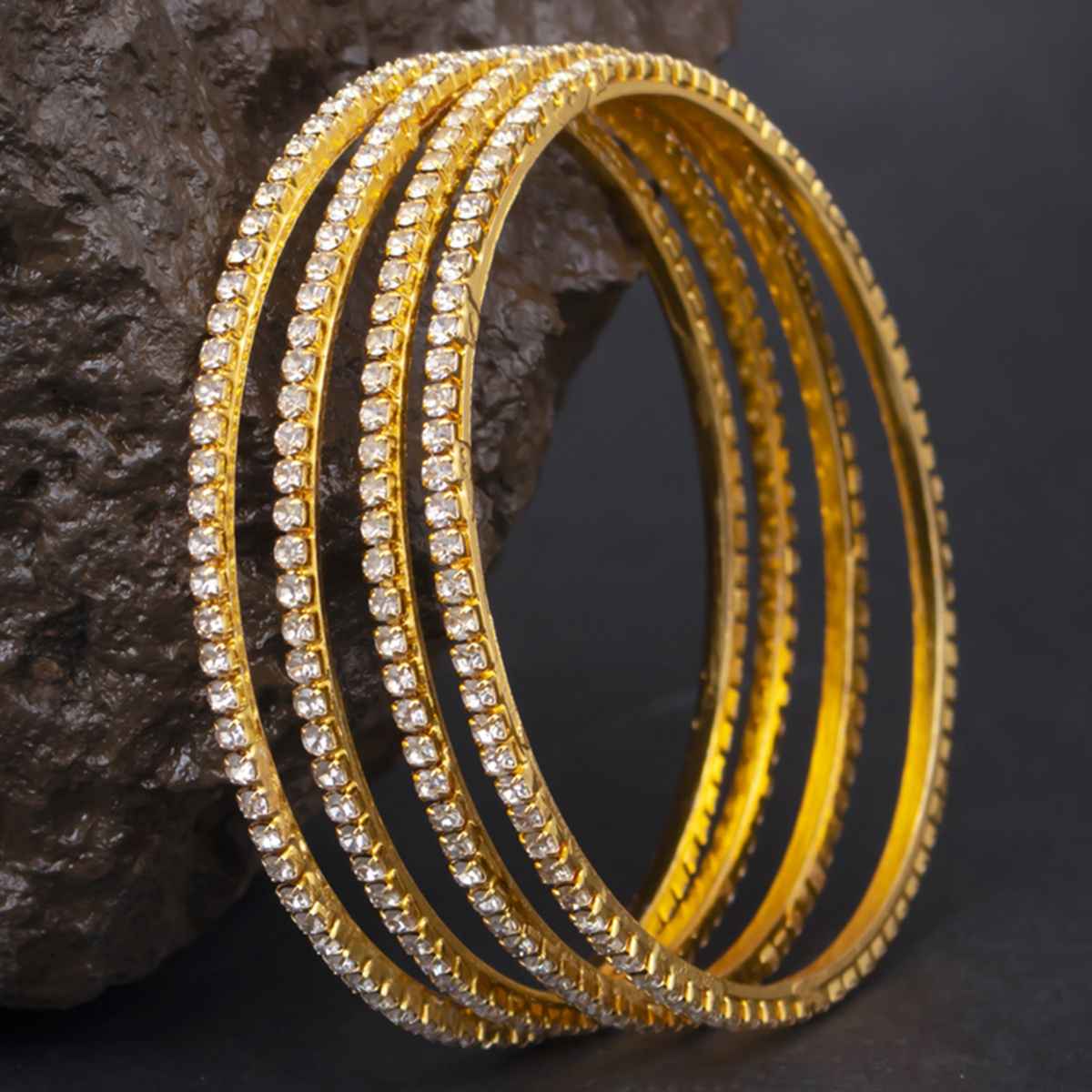 Sukkhi Classy Gold Plated Austrian Diamond Bangles for Women - 2.8