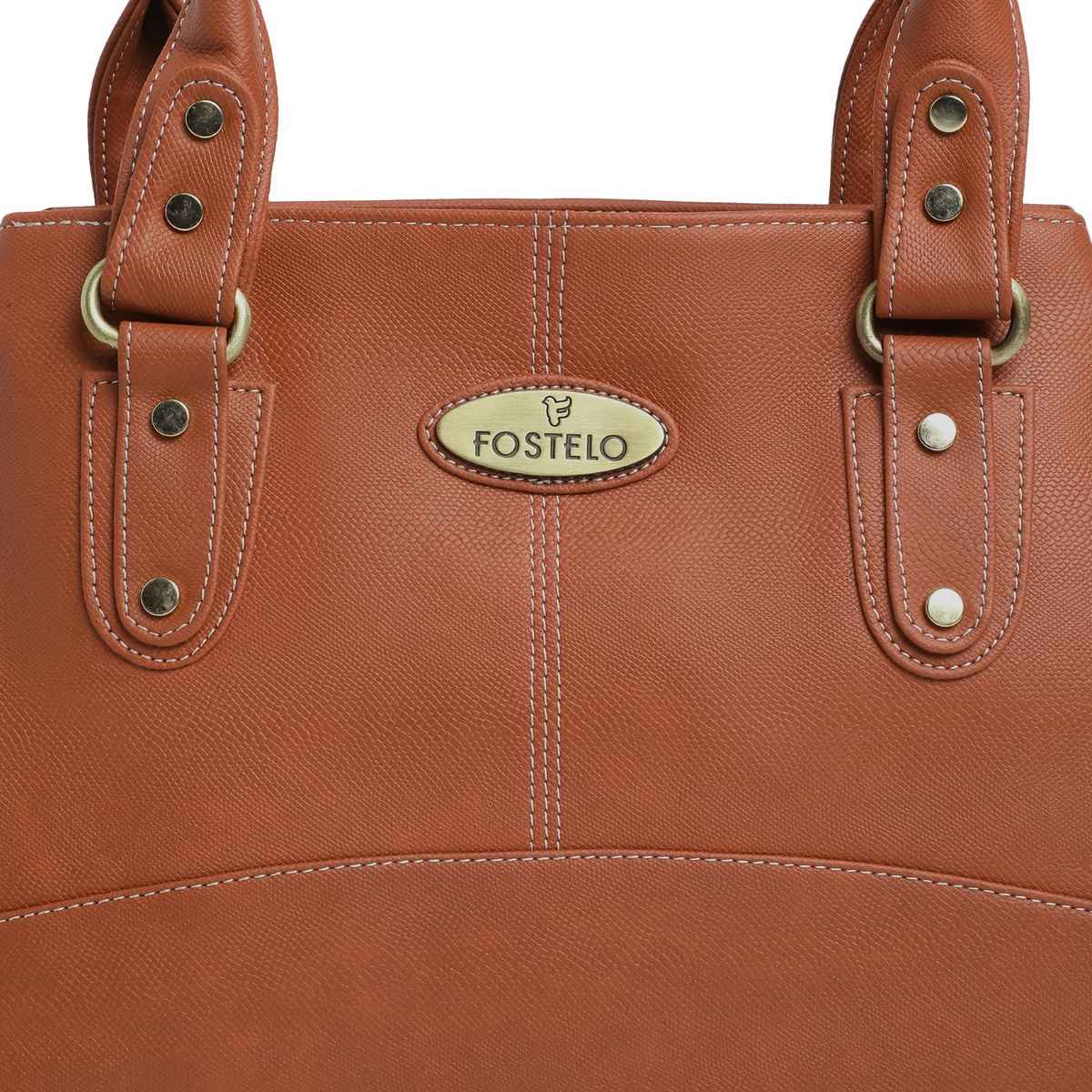 Fostelo Women's Vegan Leather Birdie Handbags Shoulder Hobo Bag Ladies Purse | Tan | Large