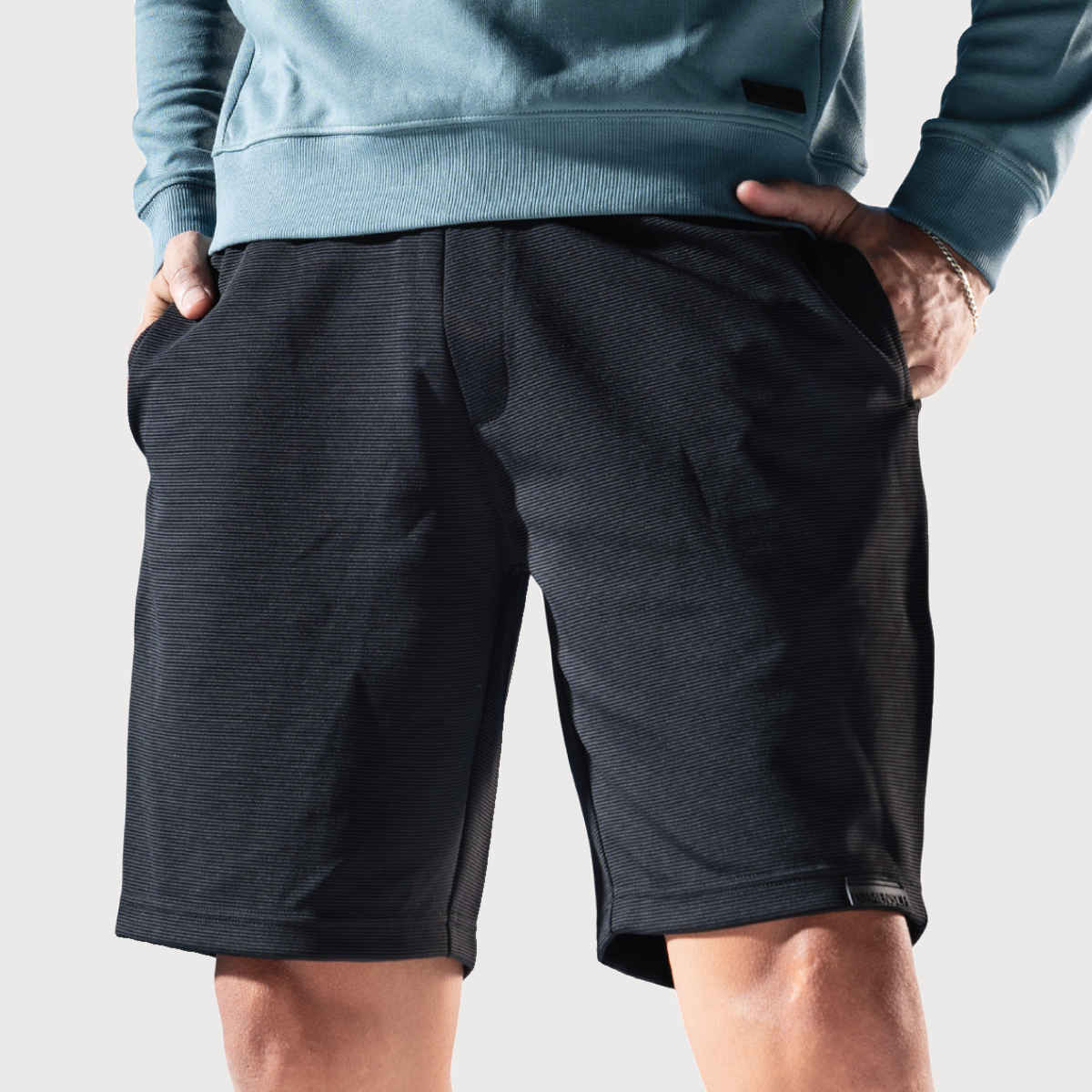 DaMENSCH Men's Workout Textured Shorts | Black - L