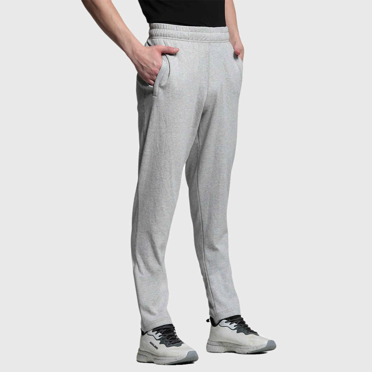 JACK & JONES Men's Regular fit Track Pant | Melange Grey - XXL