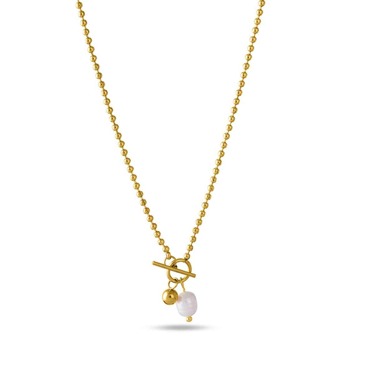 Palmonas Dainty Beaded Pearl Chain For Womens | Waterproof And Anti-Tarnish