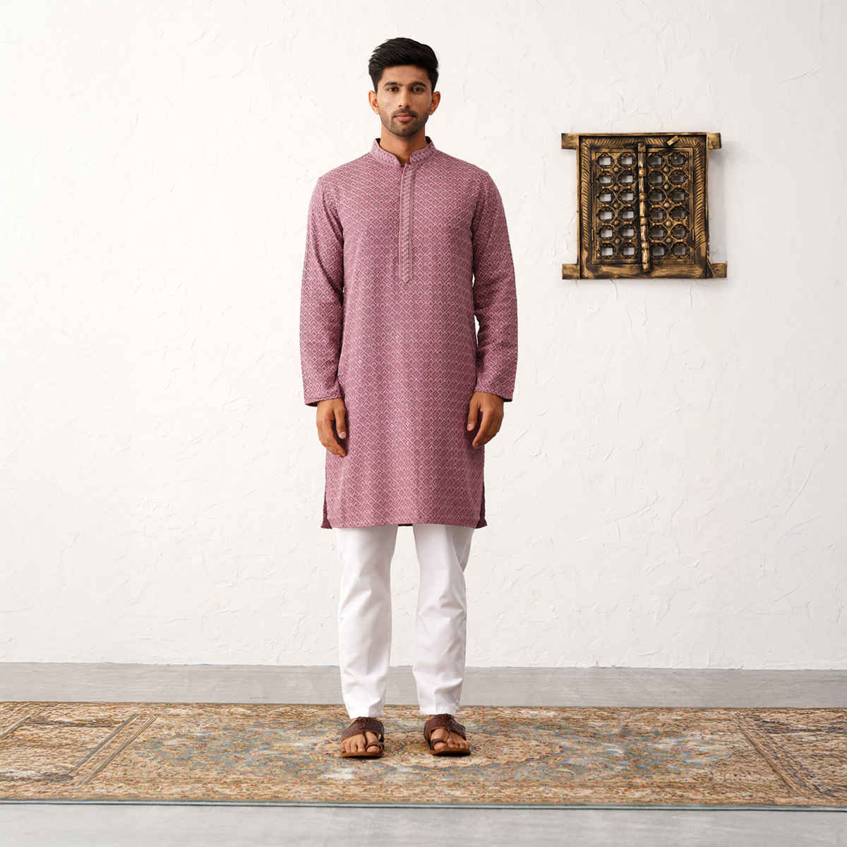 Jompers Men Kurta Only Ko 5052Magenta S
