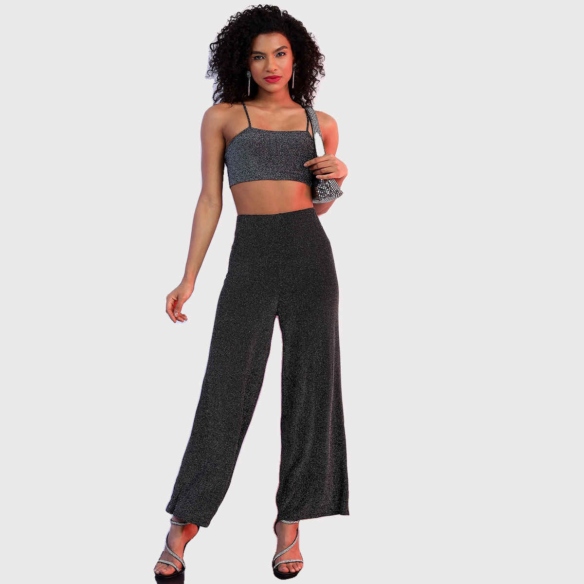 Ketch Women's Shoulder Straps Party Bralette Crop Top | Multicolor - M