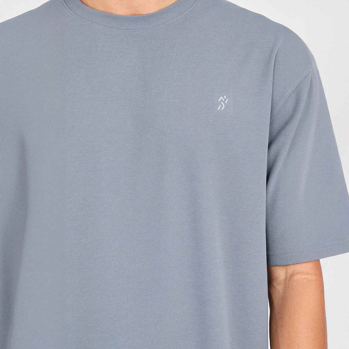 Styli Men's Oversized Active T-shirt with Logo Print | Grey - L