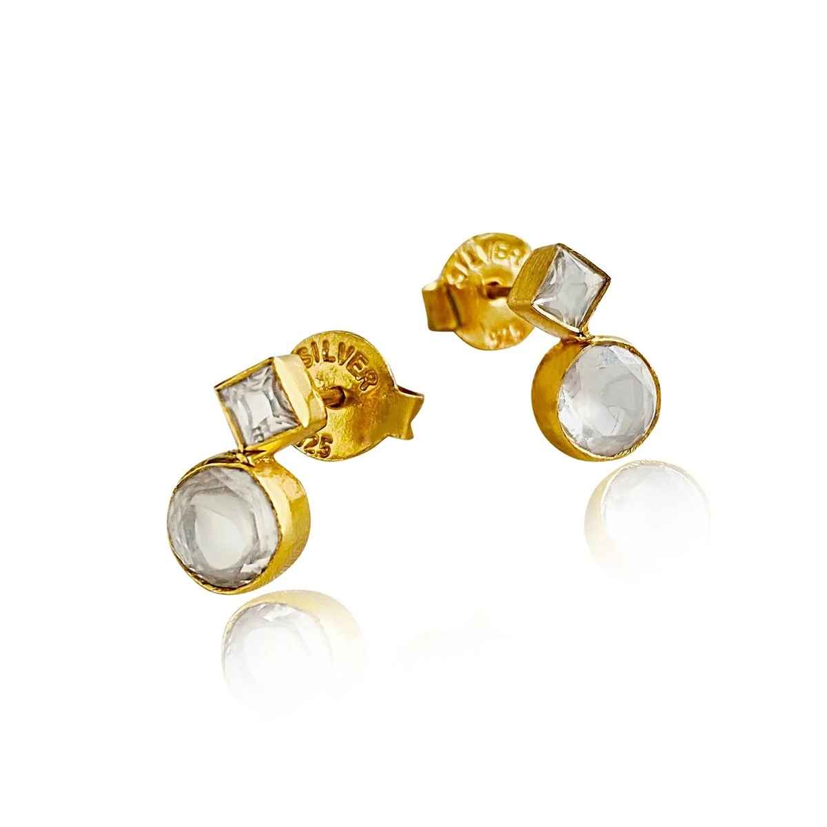 Unniyarcha 92.5 Silver White Stone Earrings