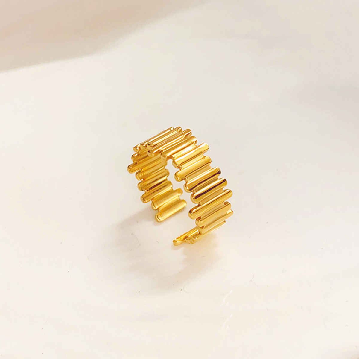 Label She Gold Plated Anti Tarnish Stainless Steel Adjustable Ring | LS-RNG-72159