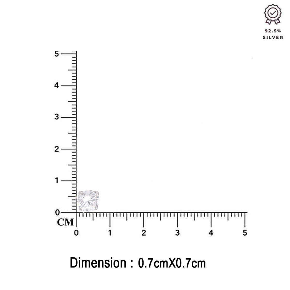 Kai Jewel Silver Classic Solitaire Stud Earrings