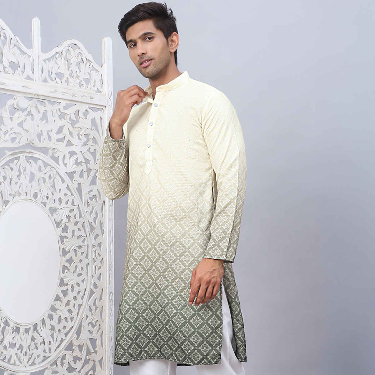Jompers Men Kurta Only Ko 5074Yellow M