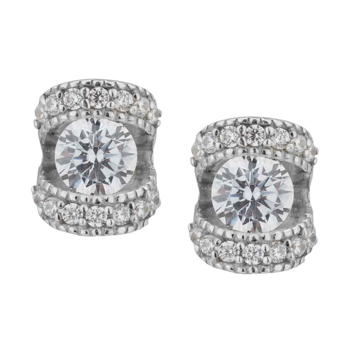 Carlton London Rhodium Plated with CZ Stud Earring | FJE1520