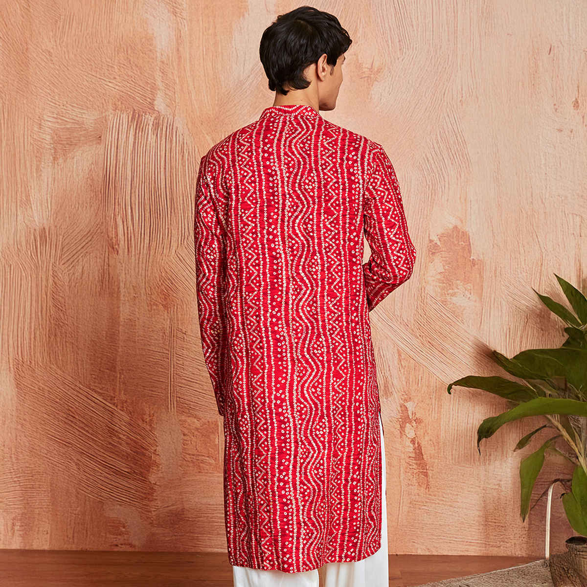 Vastramay Men's Rayon Kurta | Red - XL