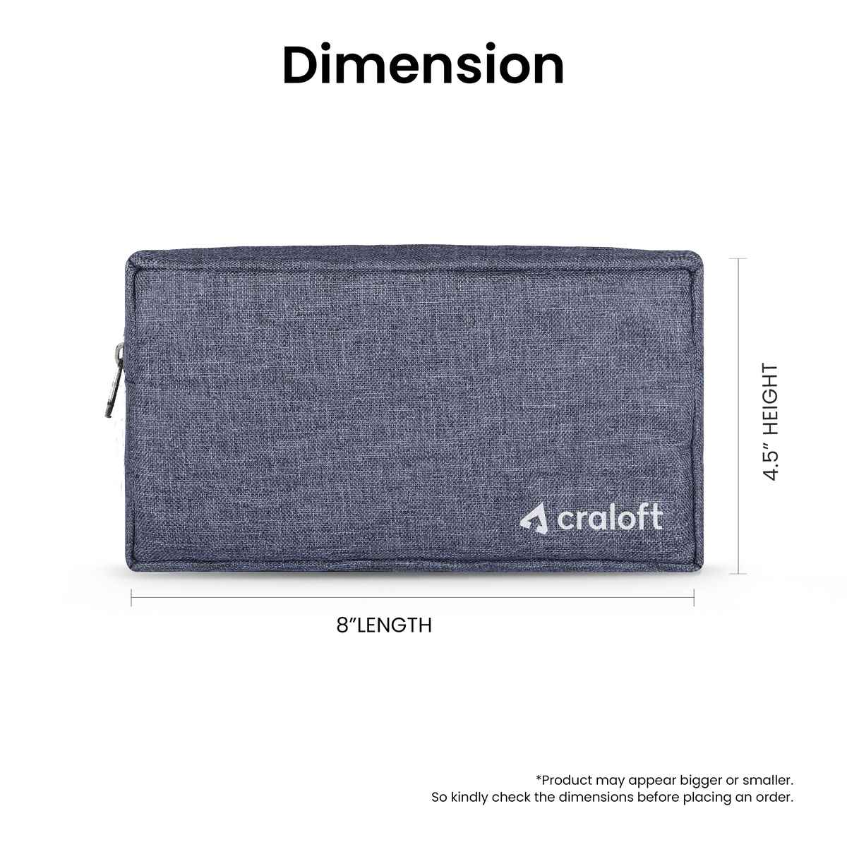 Craloft Polyester Gadget Charger Pouch/Travel Organizer Pouch for Cables/Hard Disk/Charger (Grey)