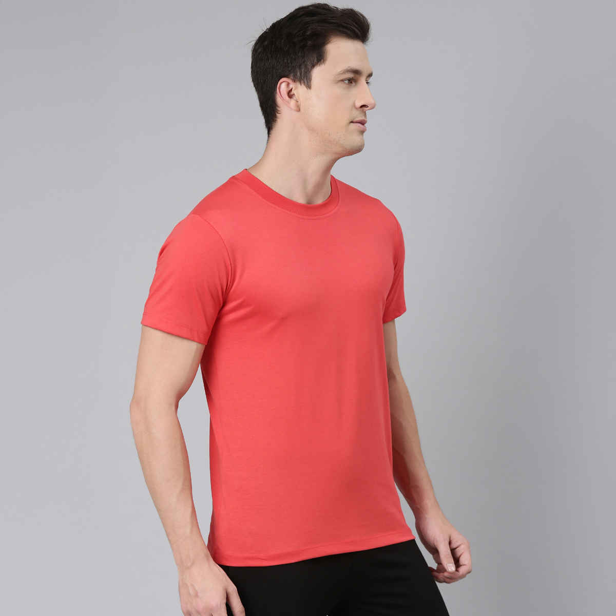 Rupa Jon Men's Round Neck T-Shirt Style | RJ 901 | Haute Red - S