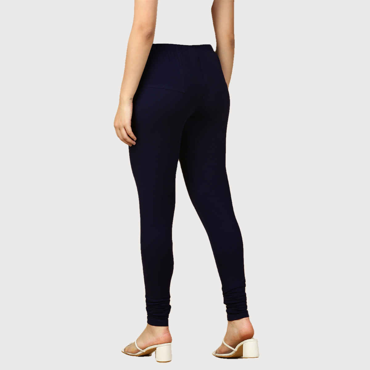 PYNK By Lux Cozi Women Ultra Soft 360 Stretch Premium Cotton Churidar Leggings | Blue|Free Size