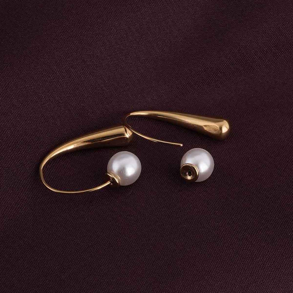 Palmonas Pearl Hook Earrings For Womens | Waterproof And Anti-Tarnish