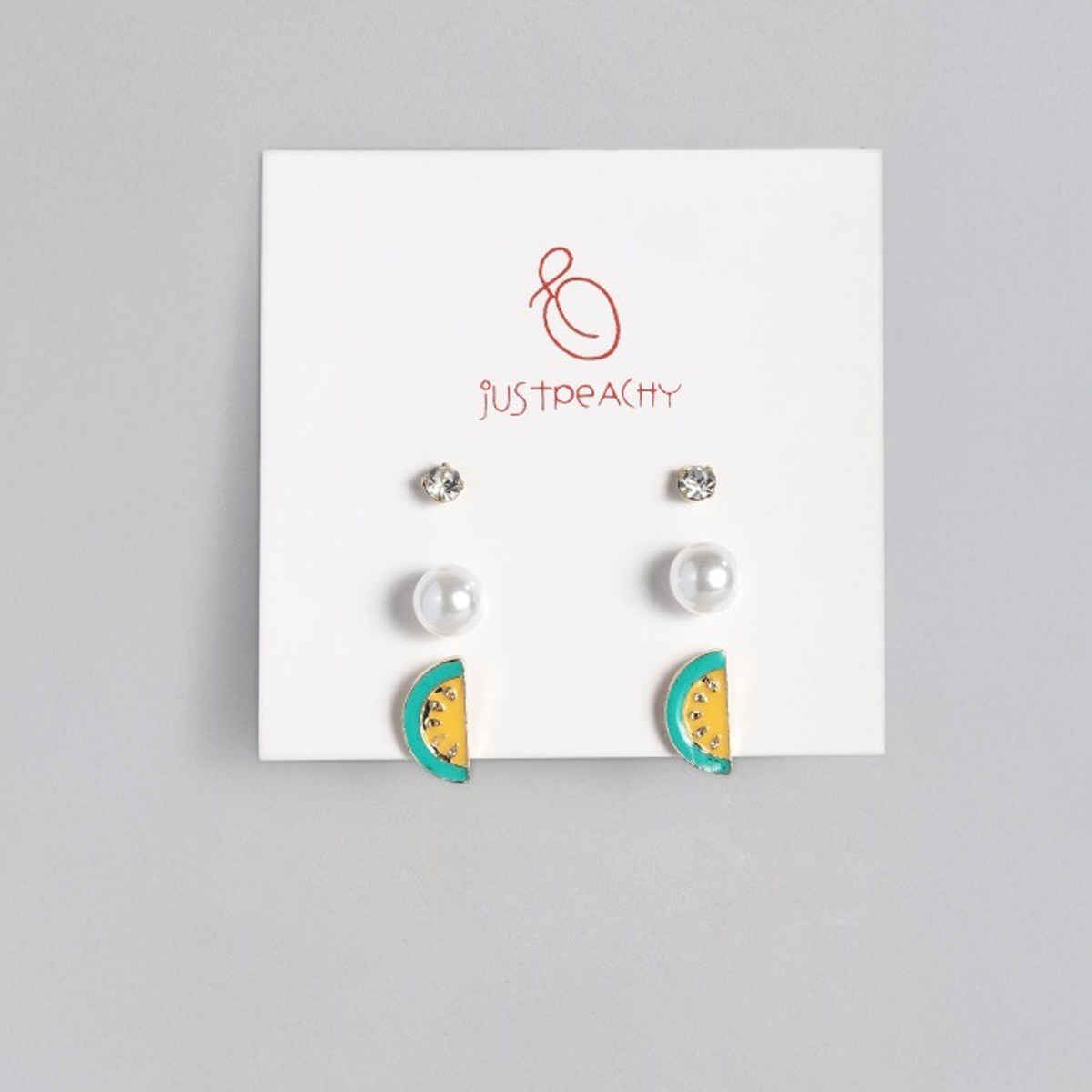 JustPeachy Women's Earrings - White | Onesize | JPSS19-170