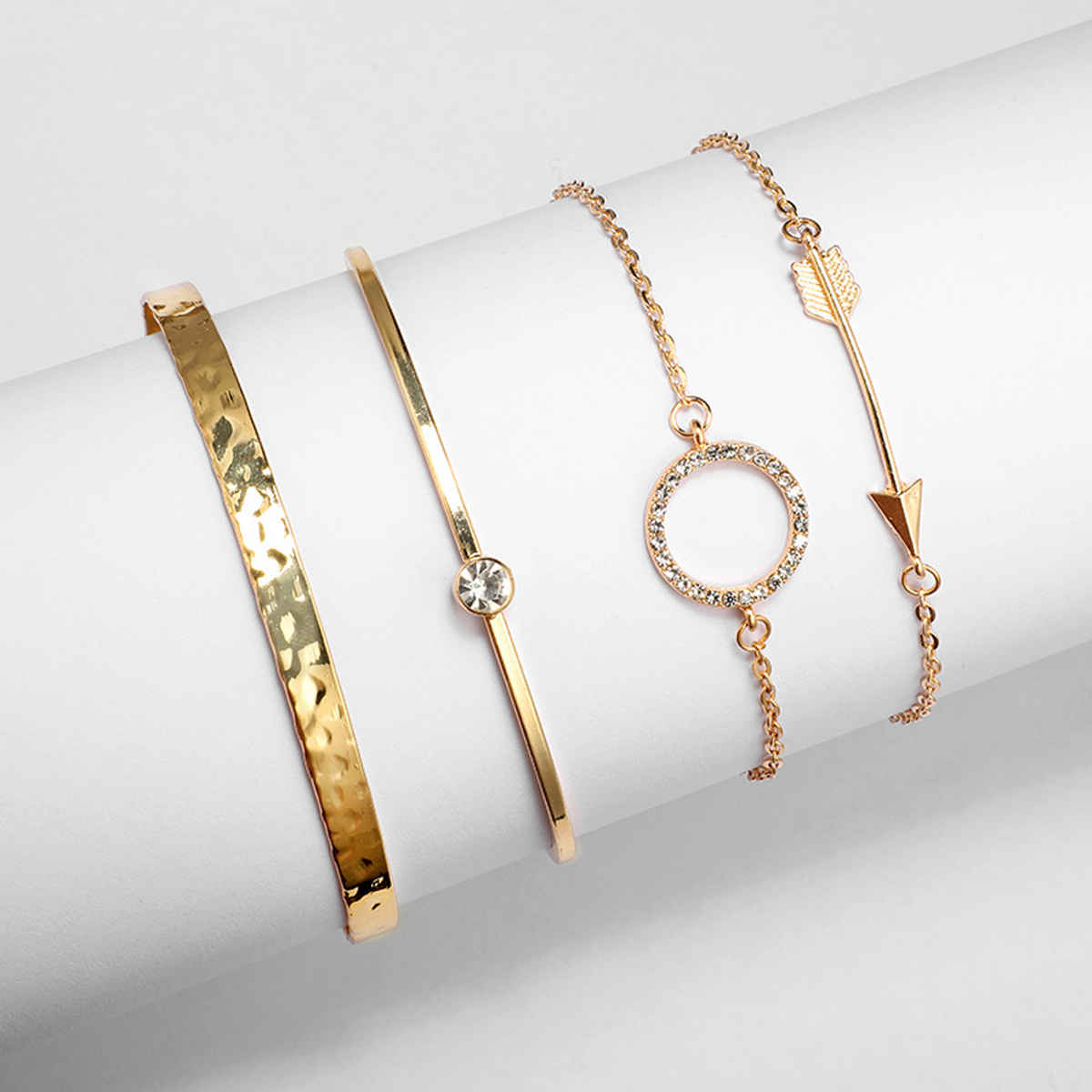 Jewels Galaxy Gold Plated Contemporary Set Of 4 Bracelet Combo (1 Pack 4 Bracelets)