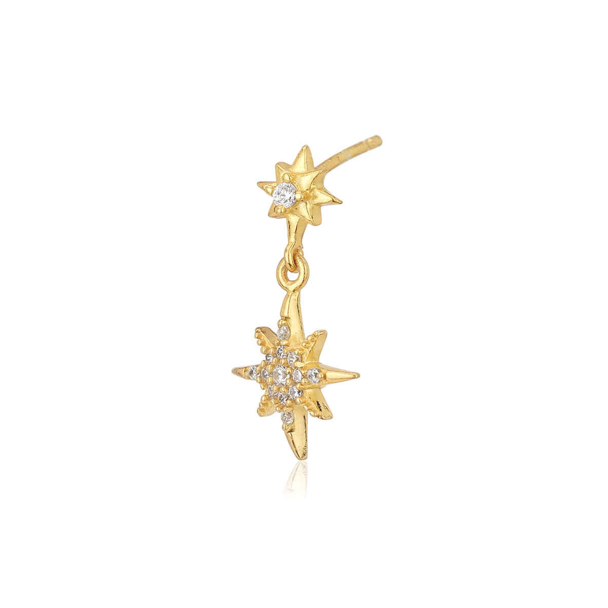 Buy Carlton London 18kt Gold Plated with CZ and Burst Star Drop Earring ...