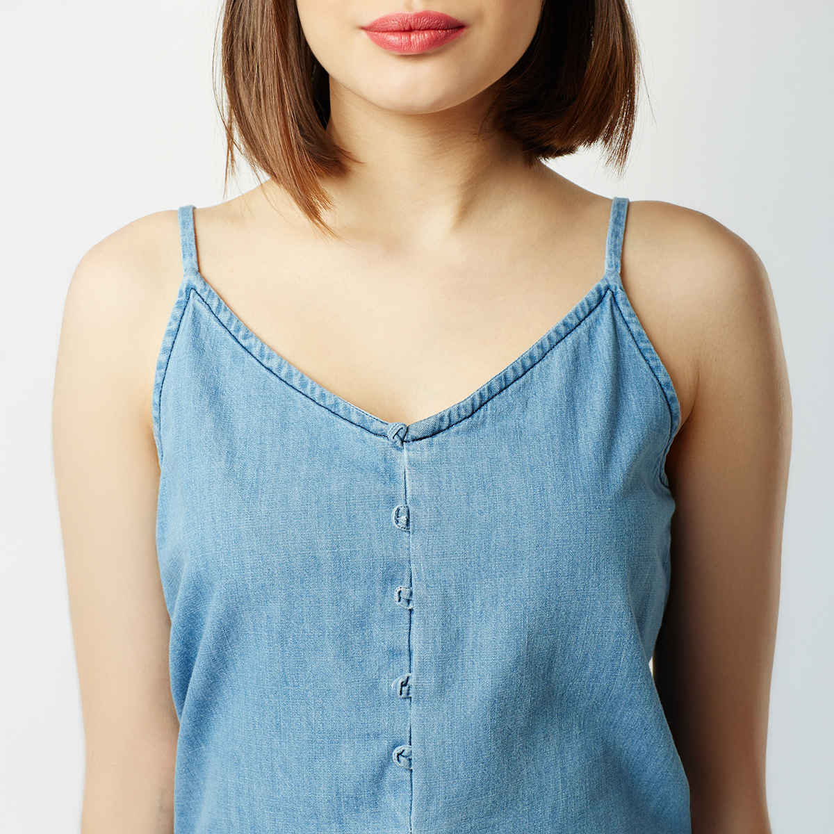 Miss Chase Women s Shades Of Two Denim Top | Light Blue | S
