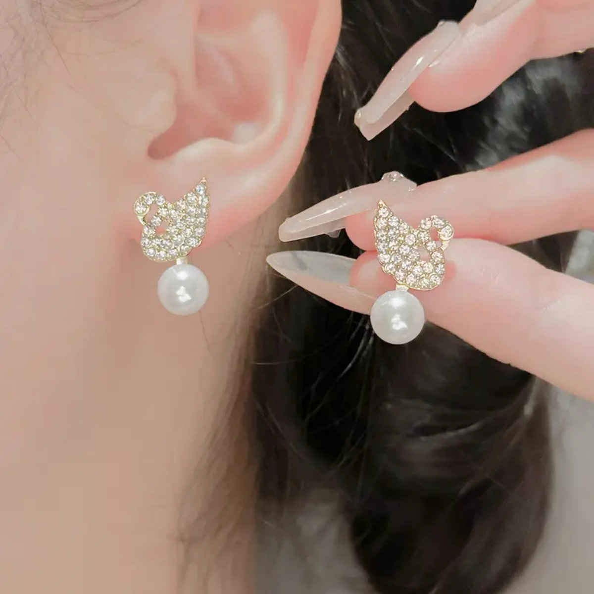 Estailo Fashion Take A Swan Dive Earring for Women | Stylish Lightweight Statement Jewellery