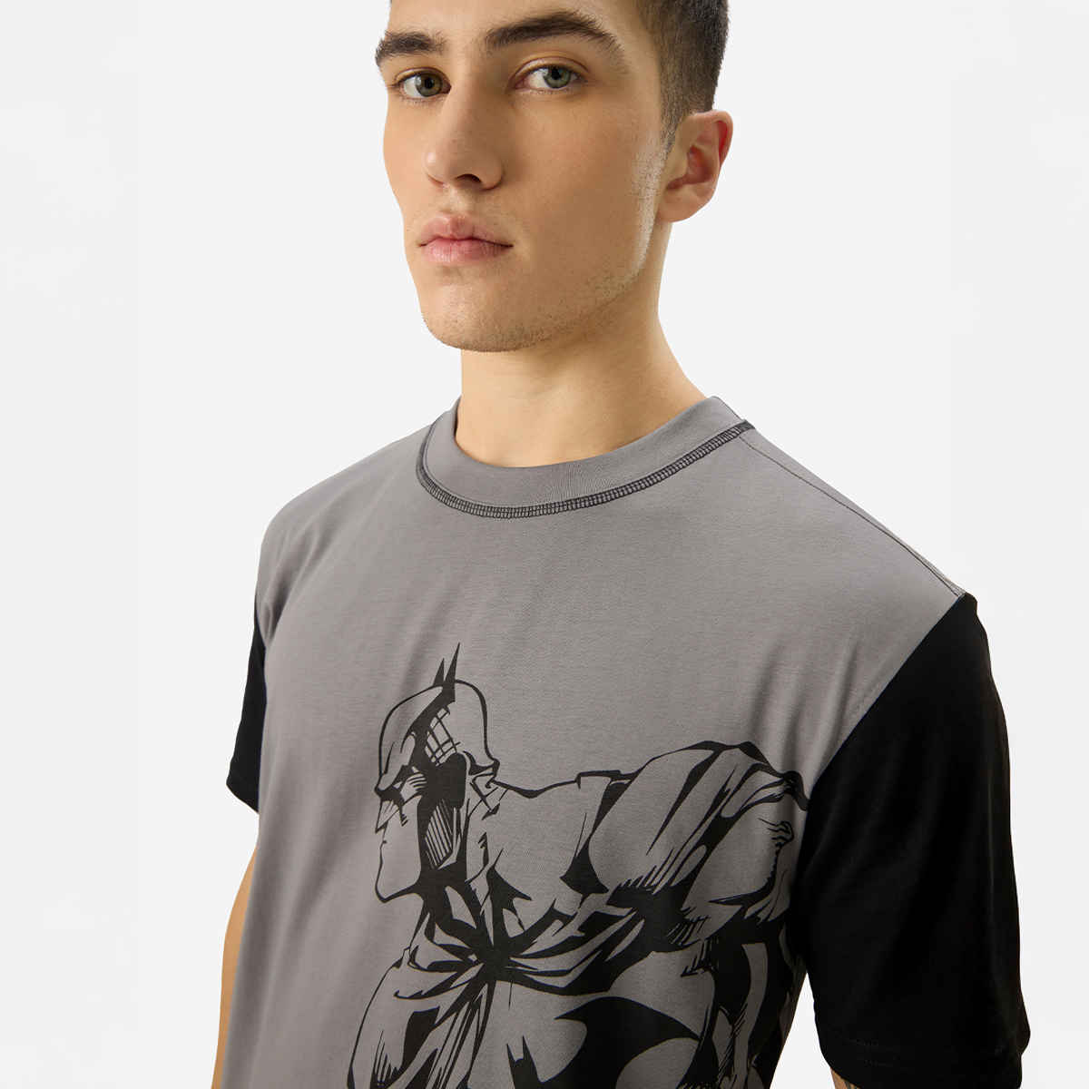 The Souled Store Men's Regular Batman- The Dark Knight T-Shirts | Grey | L