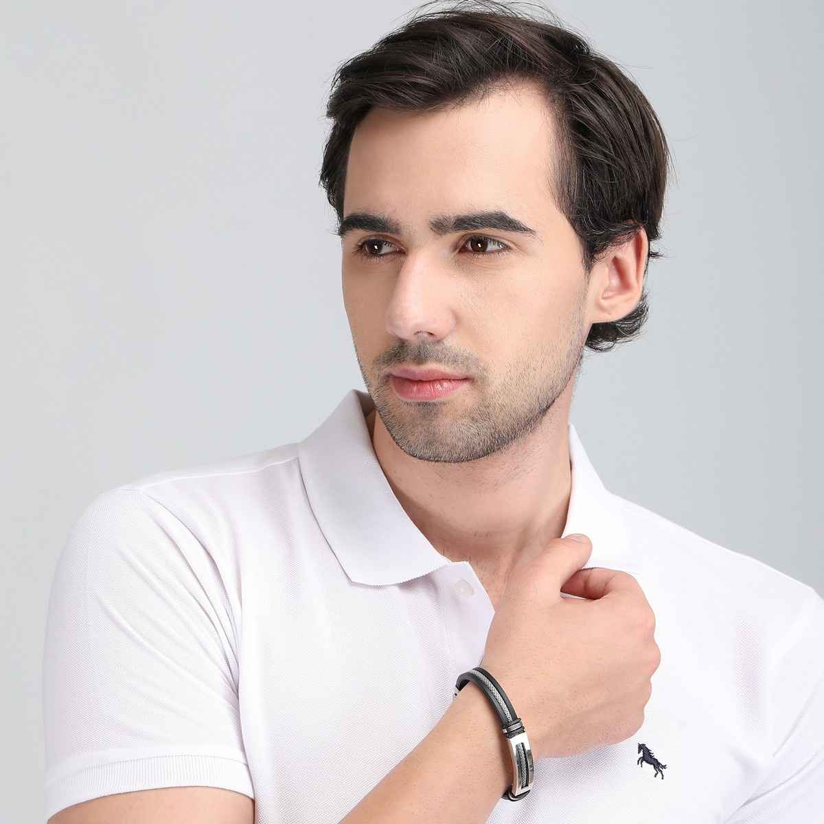 Fashion Frill Men's Buckle Bracelet Silver Onesize