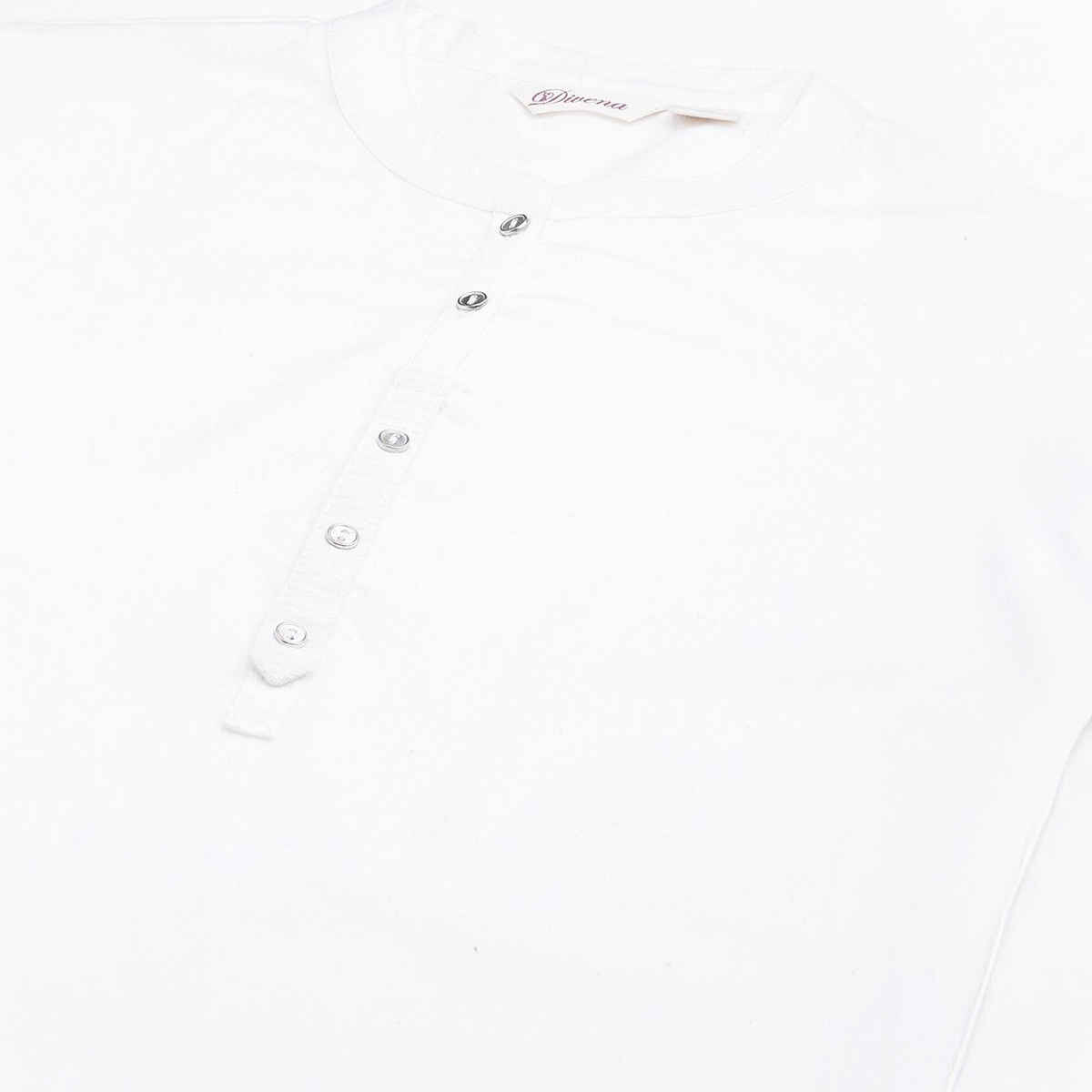 Divena women's White Solid Pure Cotton Straight Kurta DK0567 | L