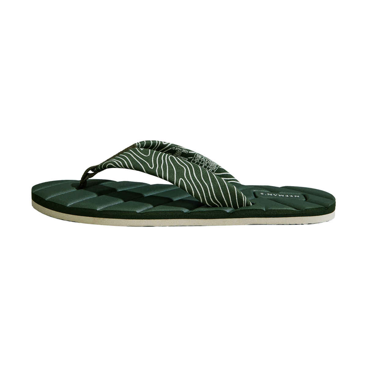 Neeman's Men's All-Vibes Flip-Flops | NM-ALV-OGBE | Olive and Beige - UK 10