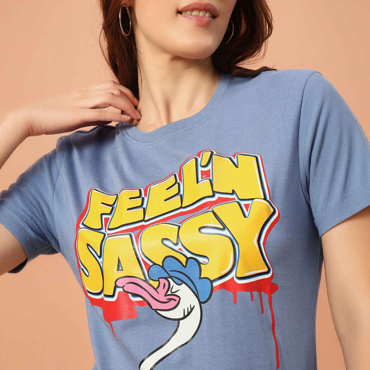 The Dry State Women's Bleached Denim T-shirts WTSH | 1778A | M