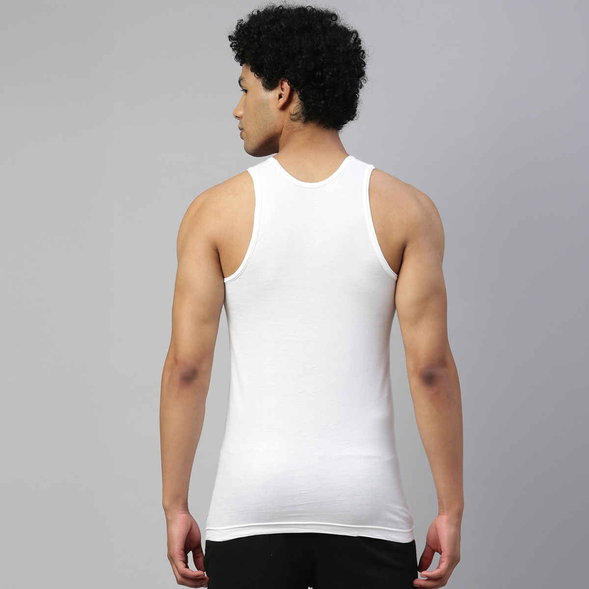 Dixcy Scott Originals Men's Round Neck Sleeveless Modern Fit Solid Vest (White-Pack Of 2)