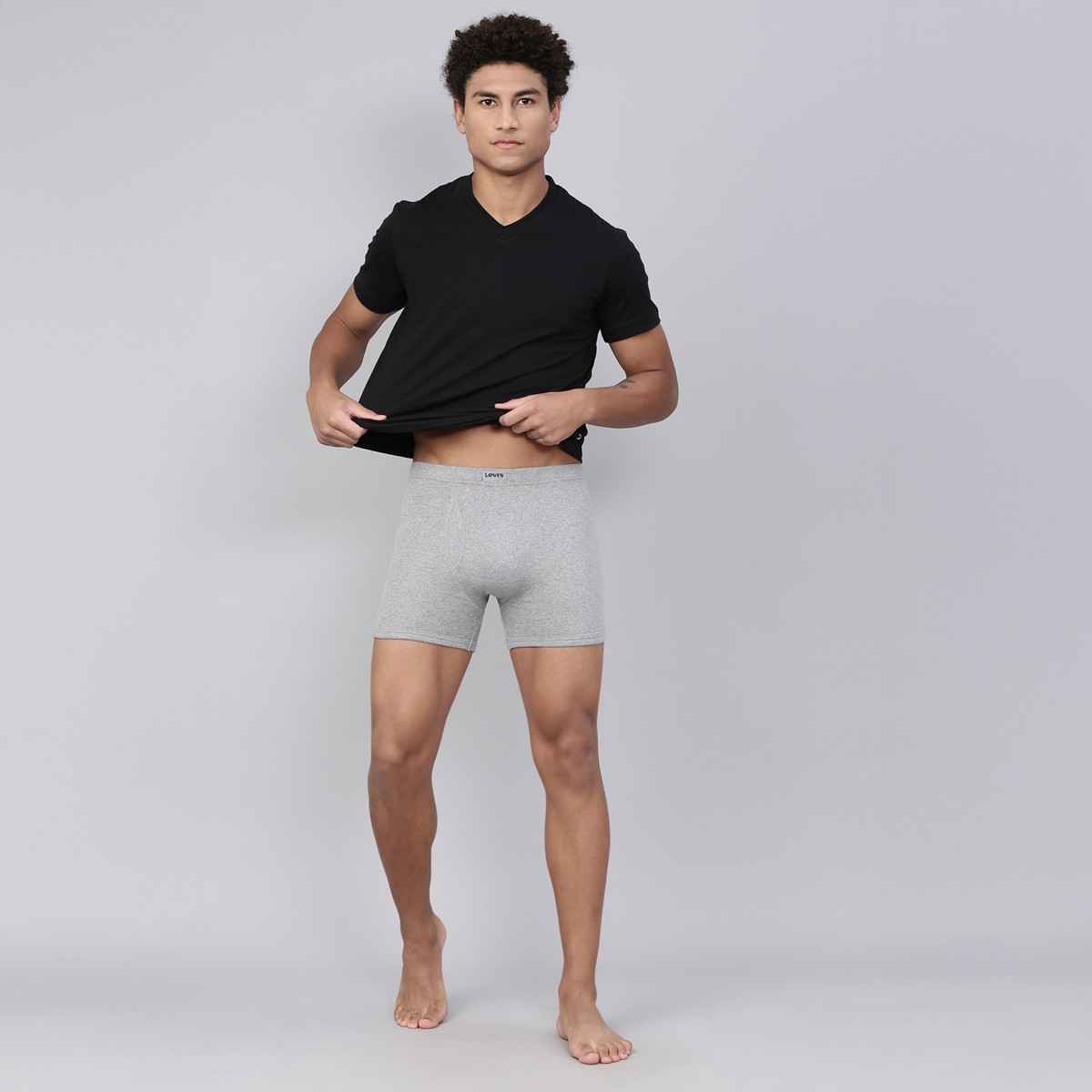 Levi's 010 Men's Comfort Boxer Brief | Contoured Double Pouch | Pack of 2 | Lt. Grey Mel,D. Grey Mel | XL