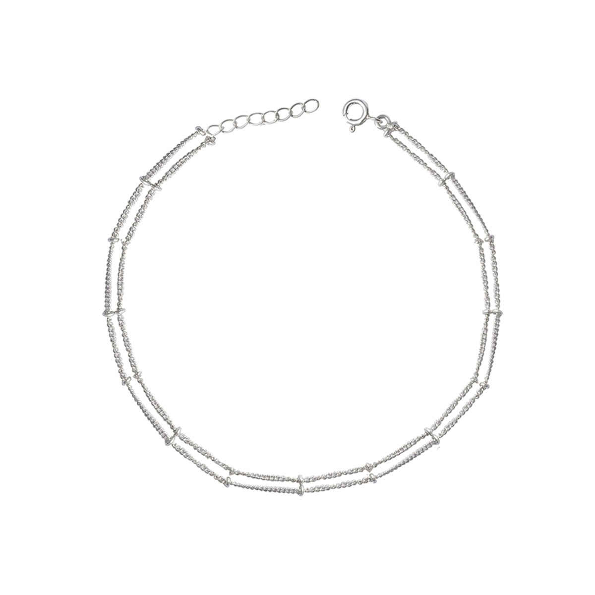 Unniyarcha Two Line Chain 92.5 Sterling Silver Anklet