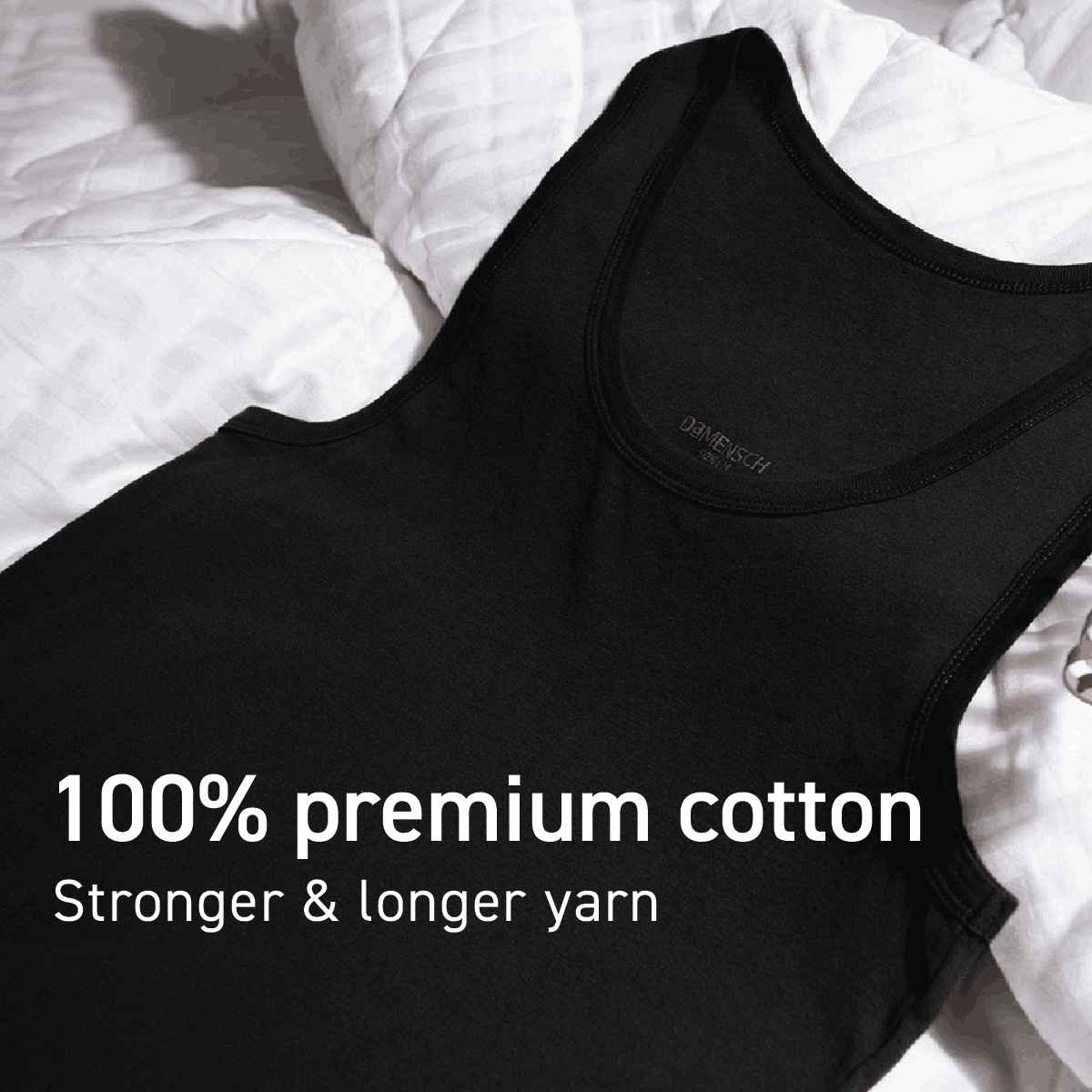 DaMENSCH Men's Neo - Cotton Round Vest | Black - XL