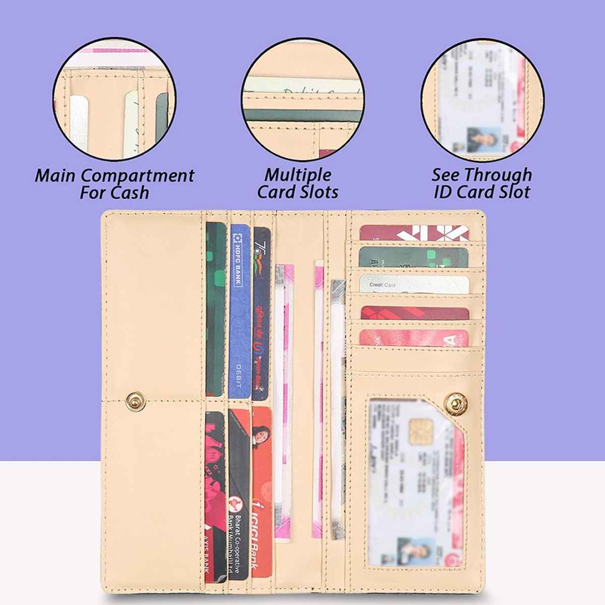 Lavie Women's Herring Safain Bifold Wallet | Large | Navy Blue