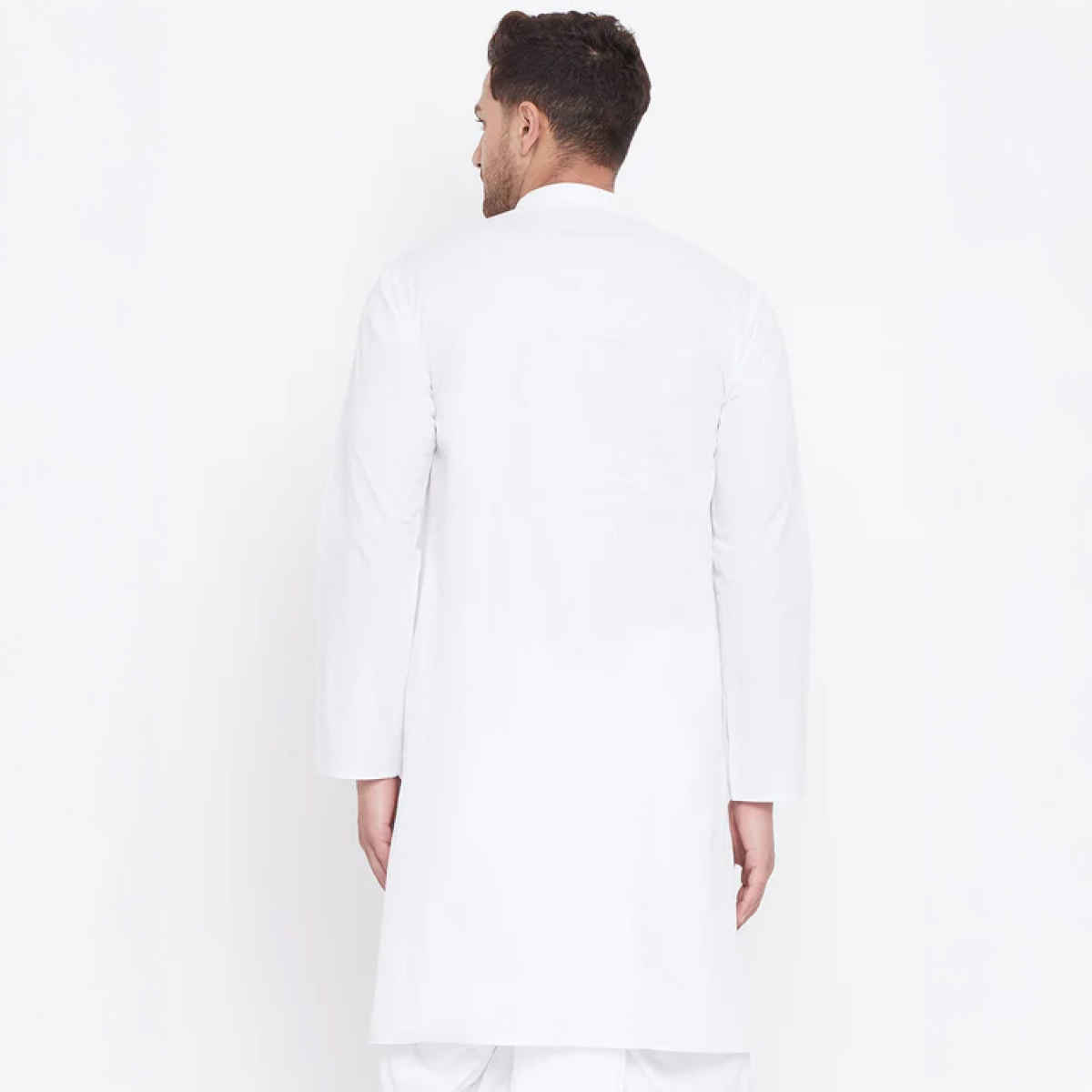 Vastramay Men's Cotton Kurta | White - XL
