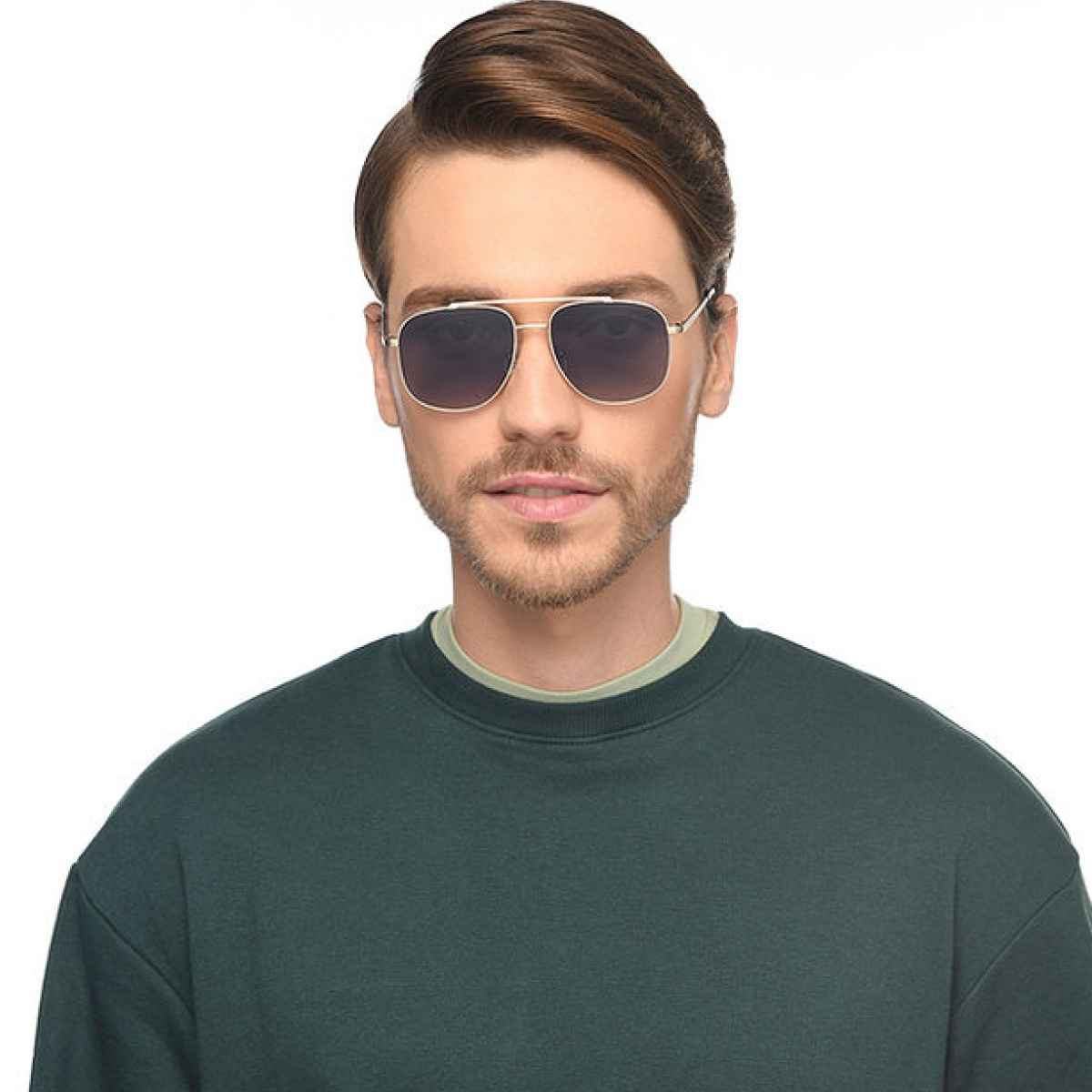 Vincent Chase By Lenskart Unisex Solid Stainless Steel Sunglasses | Black And Gold - L (1pc) & Ferrero Rocher Moments Chocolate Gift Pack (46.4g) Combo