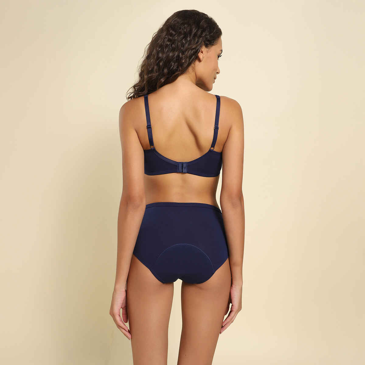 Van Heusen Women Deep Sea Navy Solid Side Support Panel No Spill Comfort Bra |36B