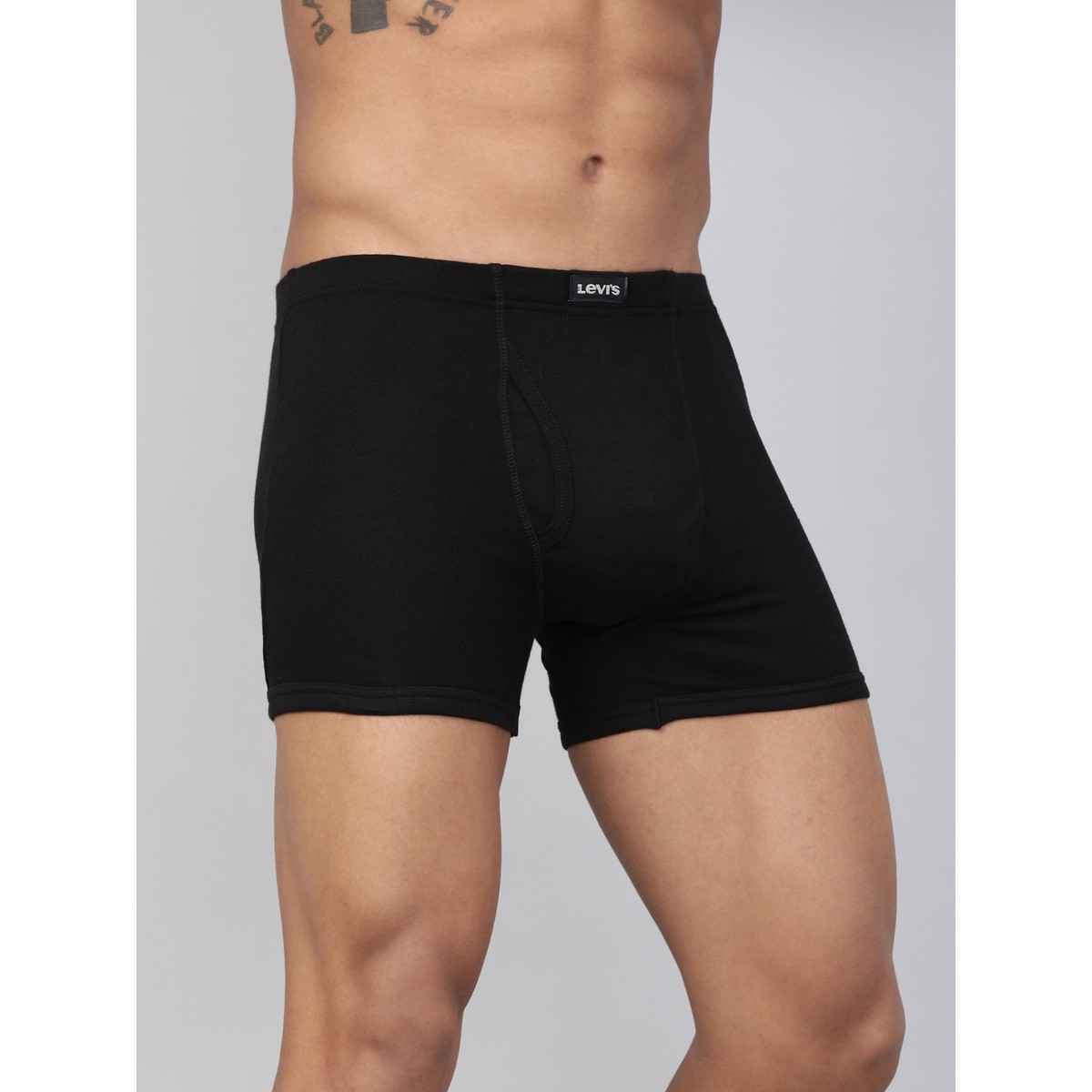 Levi's 010 Men 100% Cotton Boxer Briefs with Anti-Roll Waistband, Functional Fly