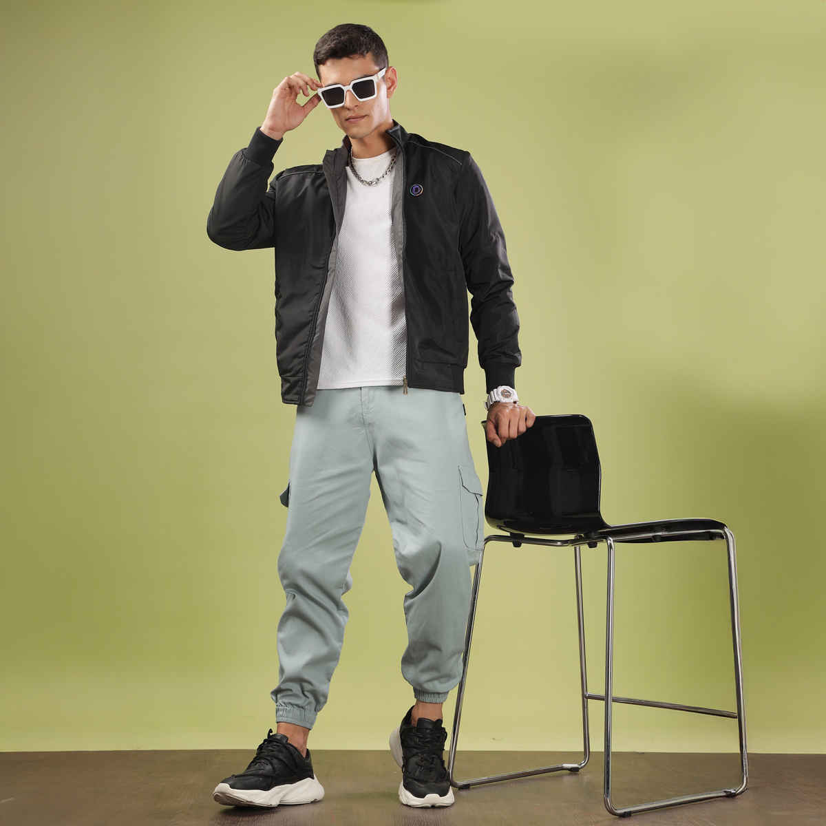 Dollar Jacket For Men - Casual Zipper Bomber For Winter | Mamwj 903 |Black | L