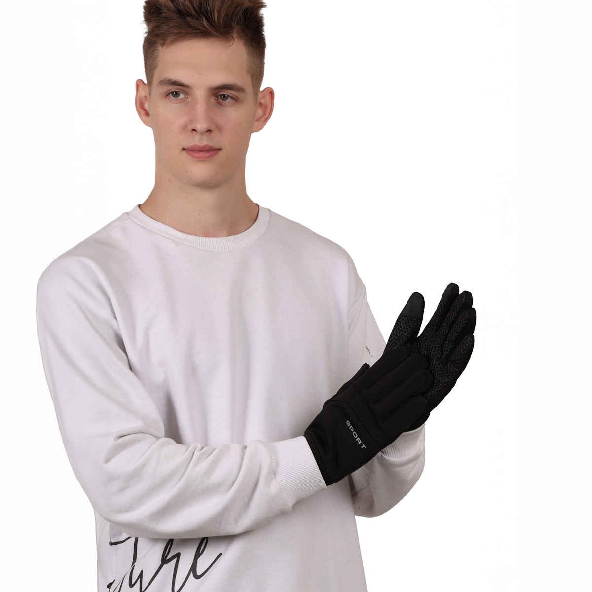 Calvadoss Men's Solid Gloves | Mgl-403 | Black