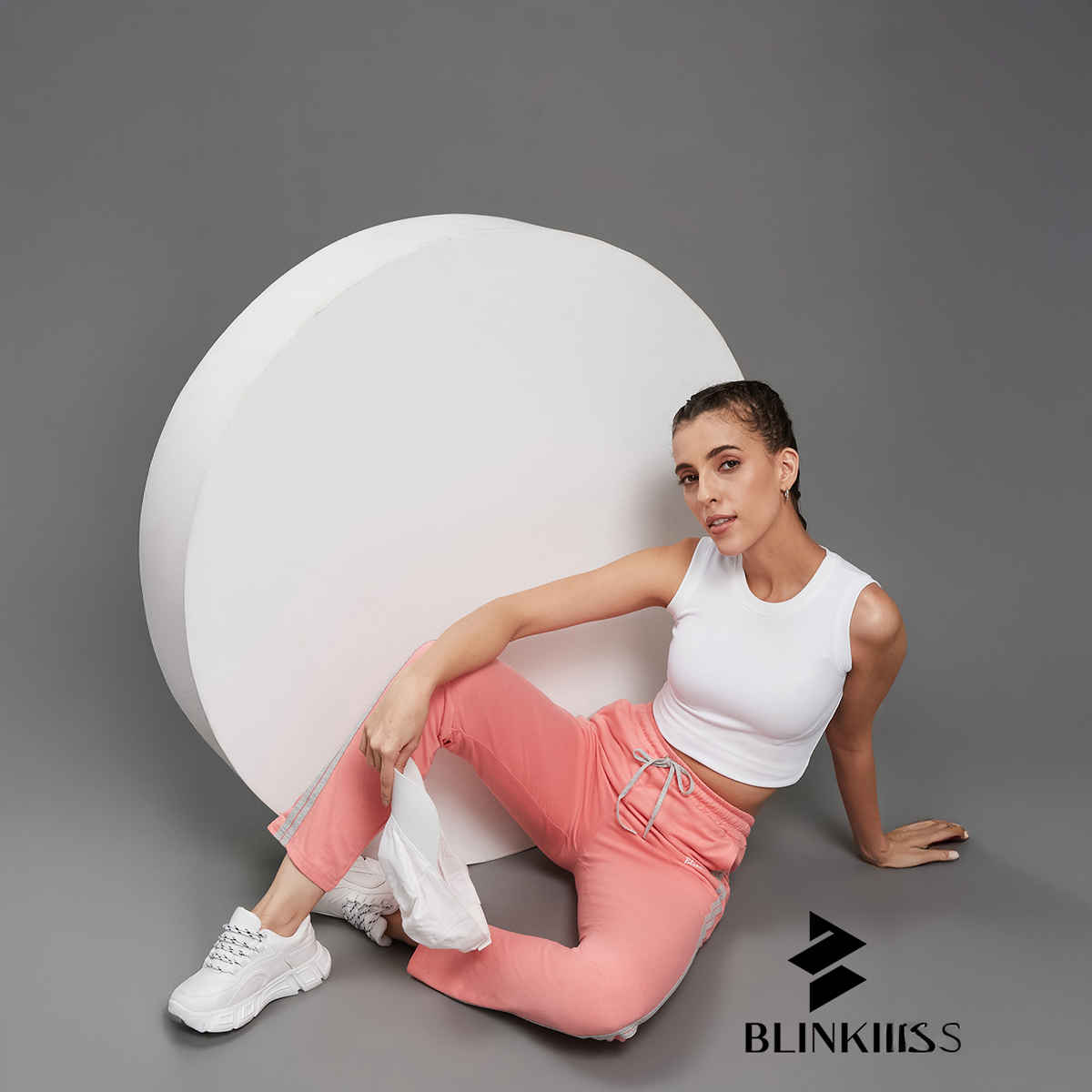 Blinkin Women's Cotton Striped Pyjamas & Track Pants with Side Pockets | Pink - M