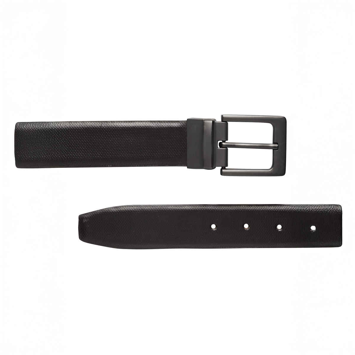 Teakwood Men's Solid Leather Reversible Belt | Black and Brown - 34 Inches