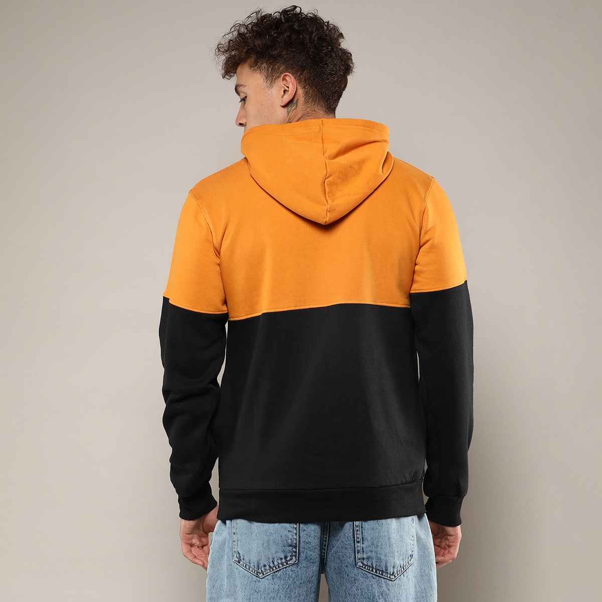 Campus Sutra Men's Stylish Hoodie | Mustard - XL