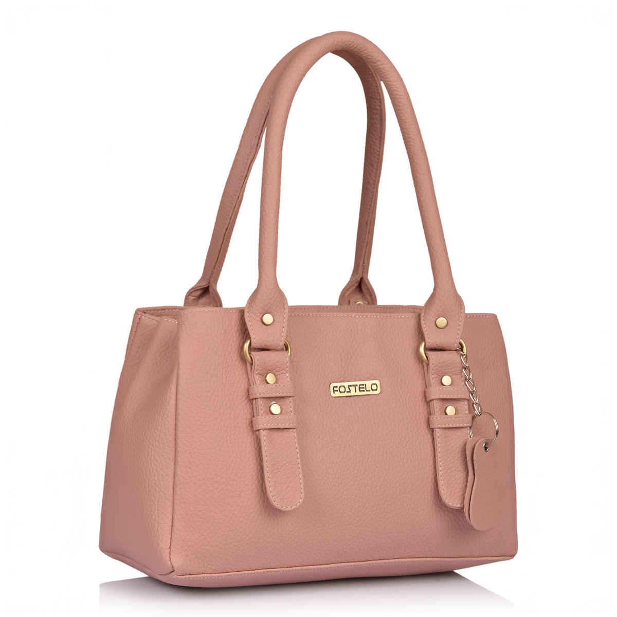 Fostelo Women's Vegan Leather Westside Handbags Shoulder Hobo Bag Ladies Purse | Light Pink | Large