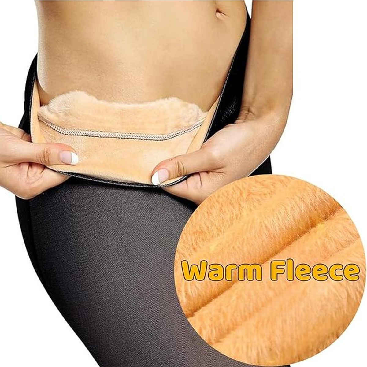 Blinkin Velvet Touch Thermal Stockings For Women - Dualtone Warm Fleece Leggings | Free Size