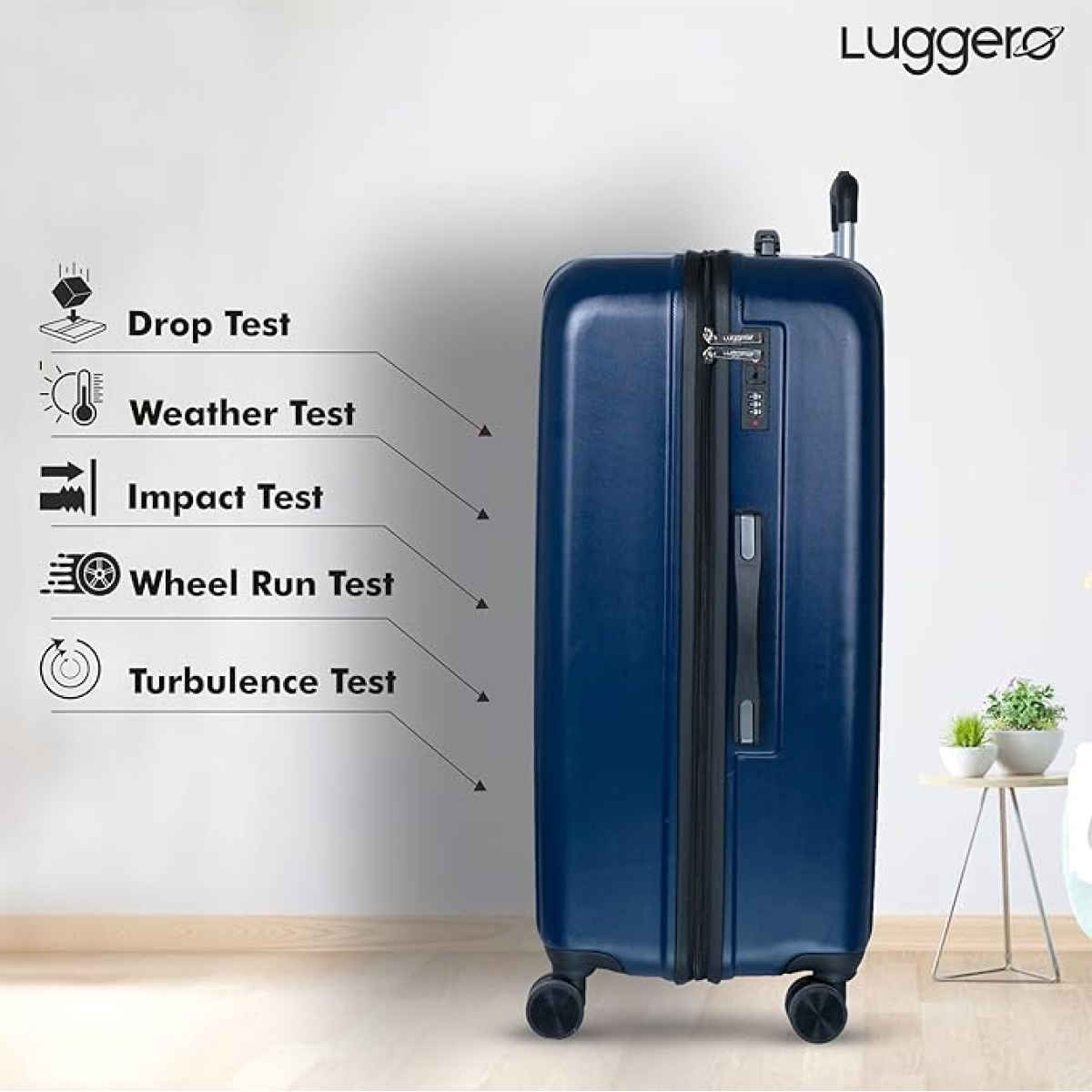 Luggero Classic Trolley Bag | Deep Blue - M