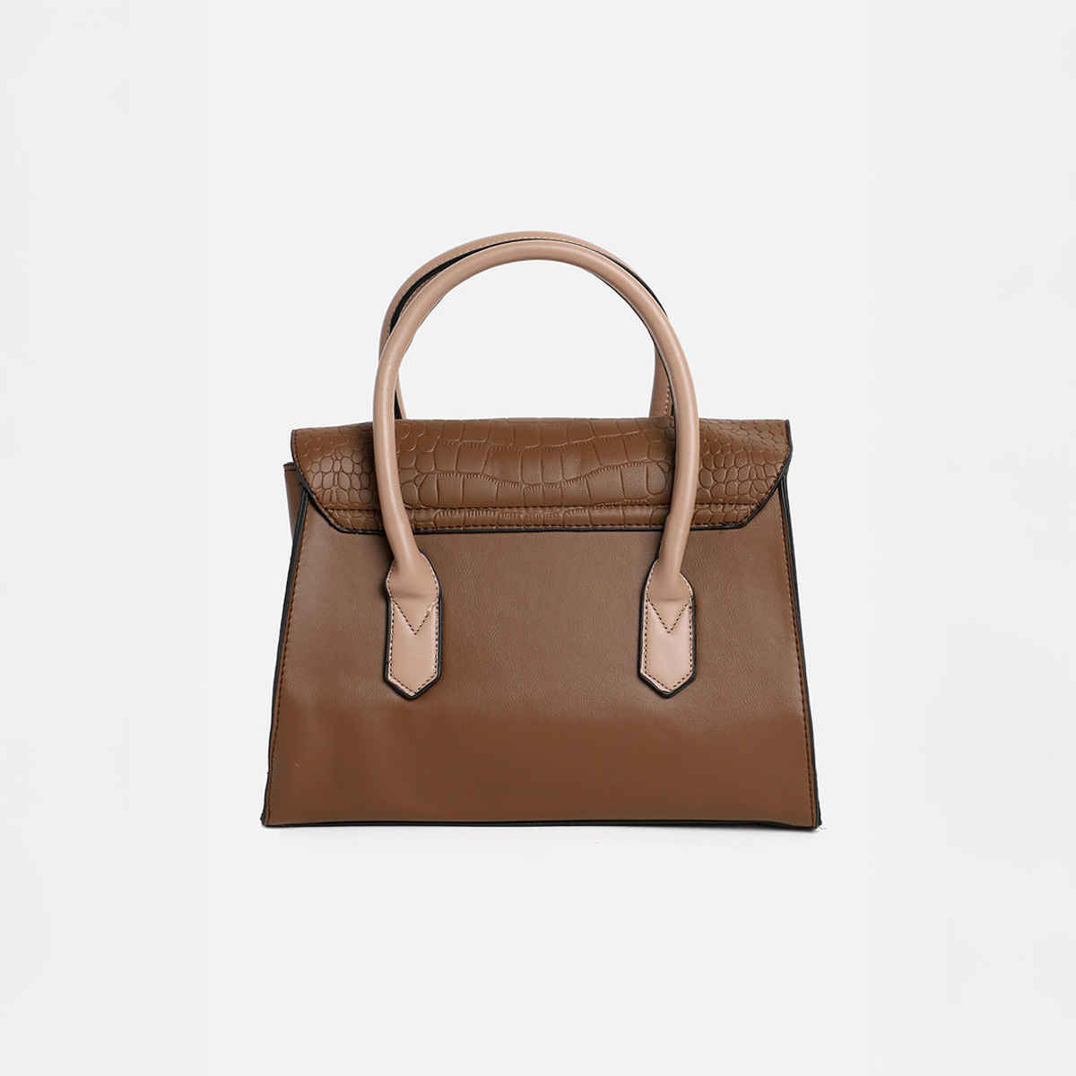 Haute Sauce Women's Textured PU 2.5 L Double Strap Handheld Bag | Brown - Free Size